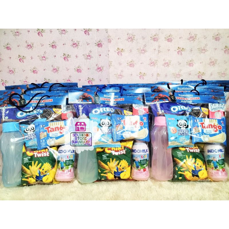 Botol Takuma Putar || Souvenir Ultah Botol plus snack || Paket ultah botol dan snack
