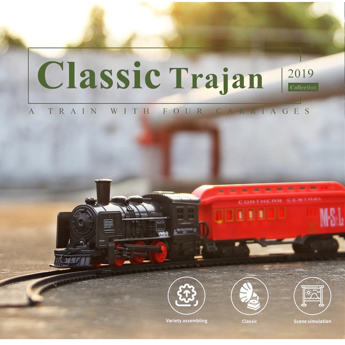 Kereta Api Baterai Classic Train TL24 Mainan Anak Train Track Set