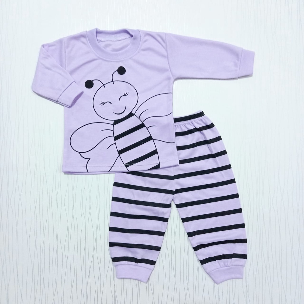 COD Setelan Piyama Bayi Baju Bayi Lengan Panjang Motif Anak Usia 3-12 Bulan Cyand Clothing