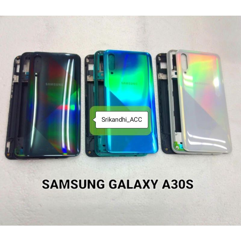Cessing Hausing Fullset Frame lcd Samsung A30S/ A307 Backdoor tutup belakang + Tulang Bazzel tutup m