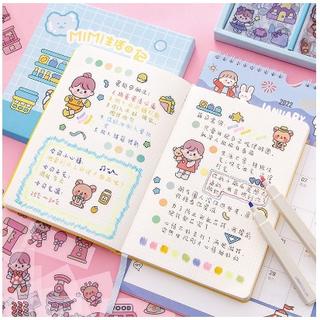 ADOLANE 100 Lembar Stiker Waterproof Sticker Botol Minum Tumblr Viral Lucu Korea DIY/Stiker Aesthetic DIY Buku Diary / Stiker Tumblr / Stiker Deco