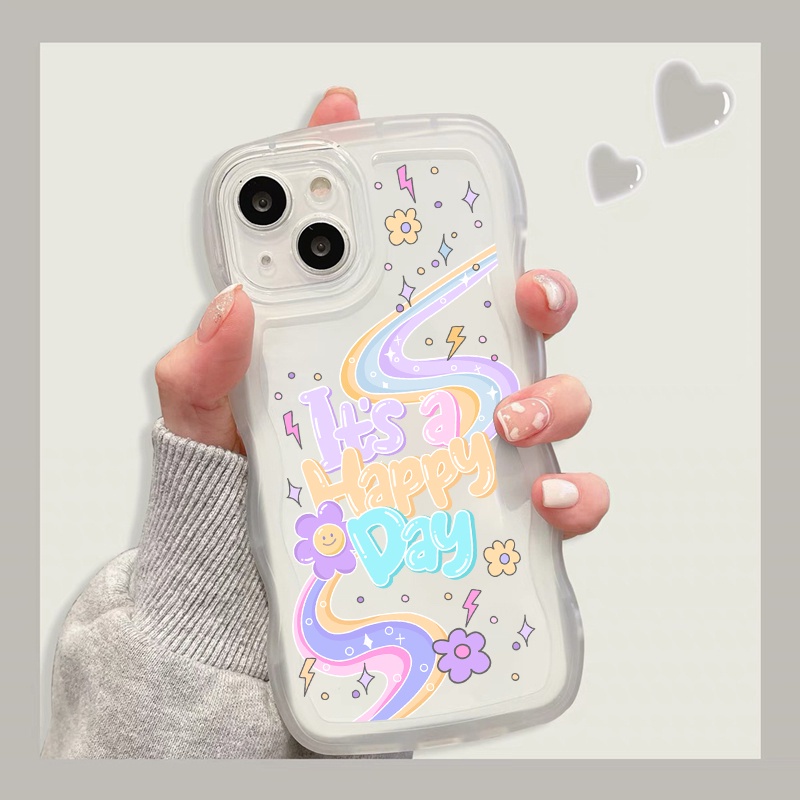 Wavy Unicorn - Curly Softcase for OPPO A3S A5S C1 A16 A15 A5 A9 2020 A17 A53 A54 A33 A55 A16 A7 A12 A11K A1K A92 A52 A96 A76 9i A57 A77S