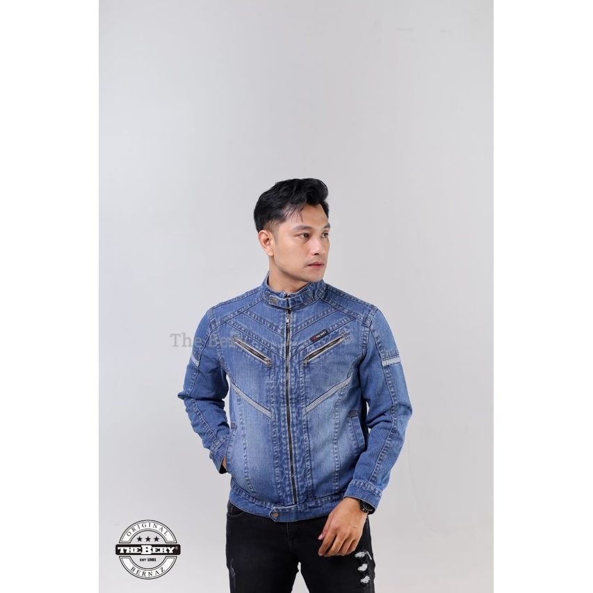 TURUN HARGA ! Jaket Jeans Pria Keren - Jaket Denim Pria - Jaket Jeans Fj 03 Original The Berry