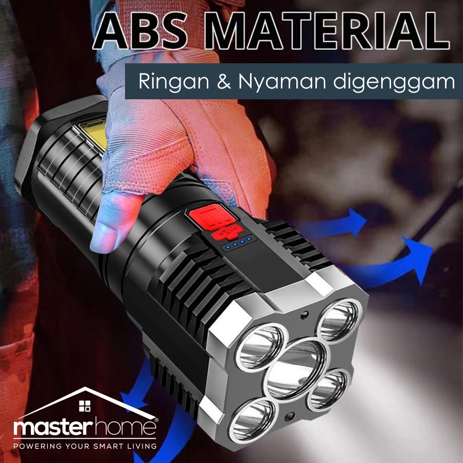 USB SENTER LED 5 MATA + P900 COB SUPER TERANG EMERGENCY FLASHLIGHT (IG)