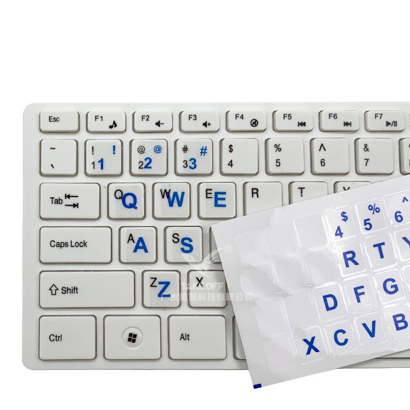 Stiker Cover Keyboard Transparan Motif Tulisan Bahasa Inggris Multi Warna