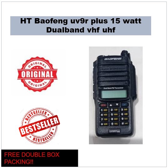 HT Baofeng uv9r plus 15 watt dualband vhf uhf // Jual Handy Talkie uv 9r bao feng uv-9r // HT Bagus 