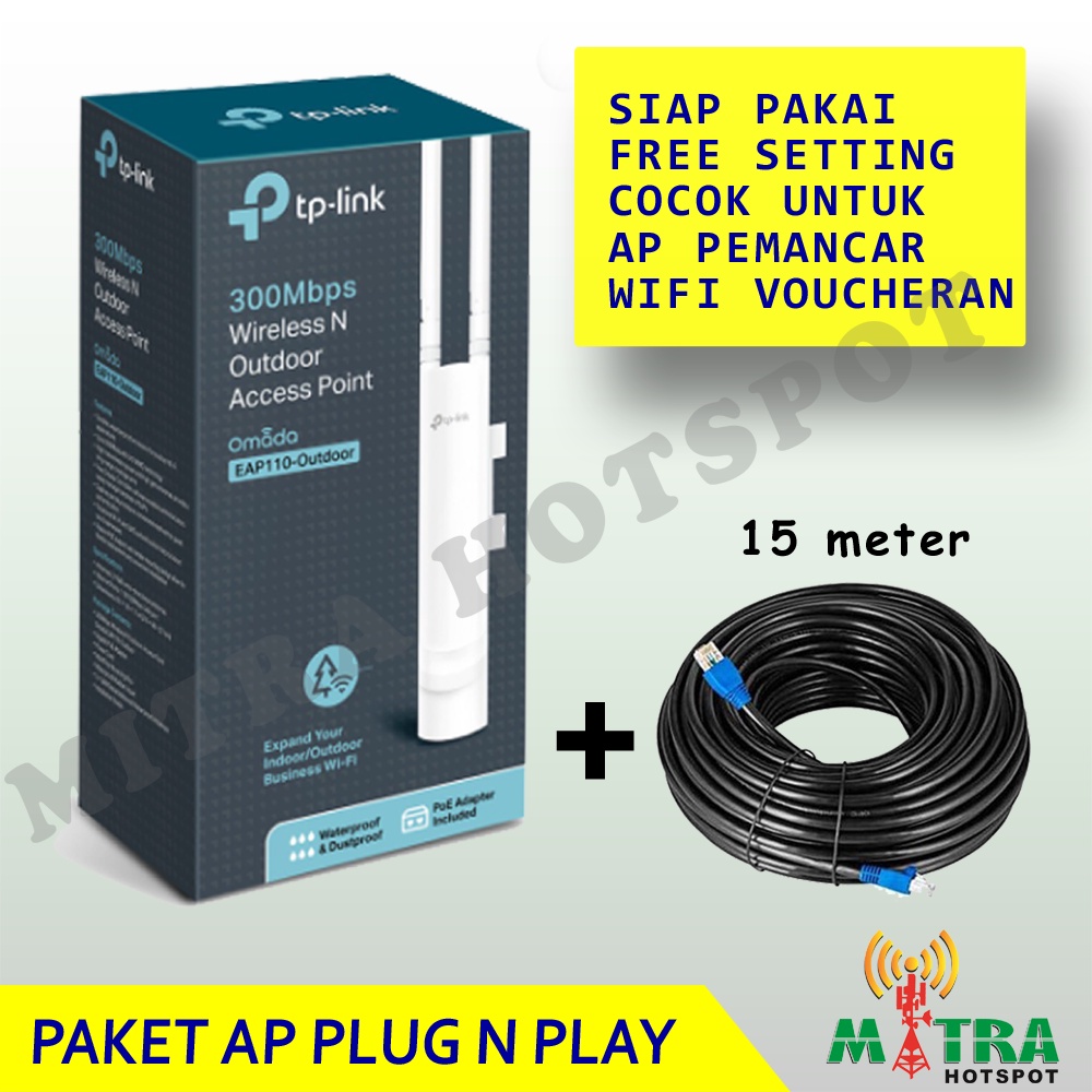 Paket Acces point EAP110 omada sudah setting untuk AP wifi voucheran / wifi coin