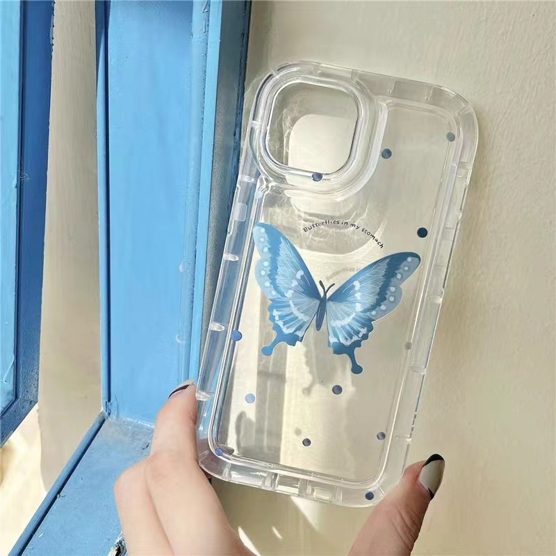 Butterfly Soft Case Silikon Transparan Motif Kupu-Kupu Untuk IPhone 14 12 13 11 Pro XS Max X XR 8 7 Plus 6S