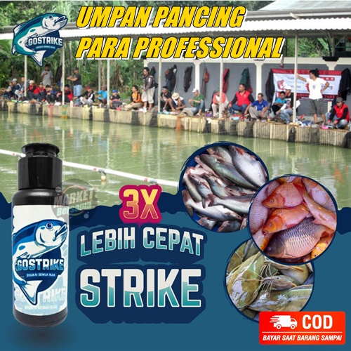 Essen gostrike original go strike ikan mas nila lele semua jenis ikan umpan pancing 3 x lebih cepat