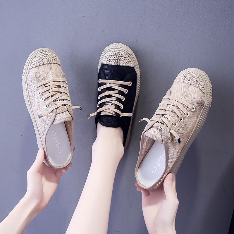 COD Sneakersdaily Y625 Sepatu Sneakers Selop Sepatu Wanita Import