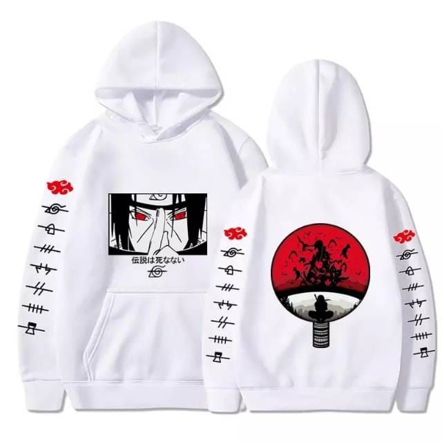 Jaket Sweater Hoodie One Piece  Anime Naruto Putih Premium - Sweater Hoodie Anime One Piece Kartun Naruto Kekinian Bahan Flece Tebal Gramasi 280 Size Lengkap S-M-L-XL-XXL