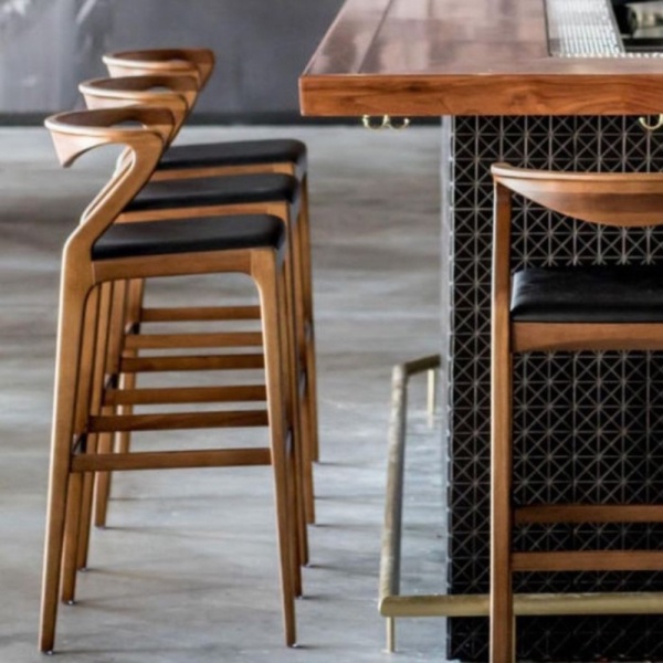 Kursi Bar Stool Modern Dudukan Busa Kursi Bar Kayu Jati Minimalis