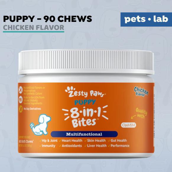 Zesty Paws Puppy 8-in-1 Multivitamin Mini Bites Vitamin Anak Anjing