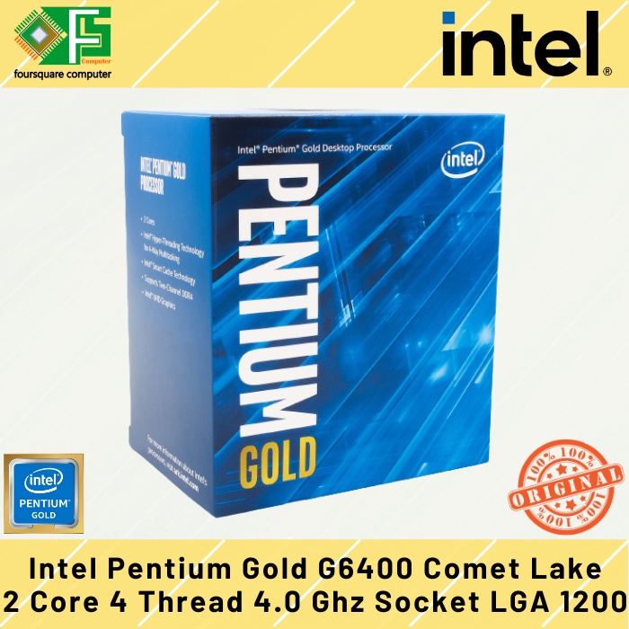 INTEL PENTIUM GOLD G6400 LGA 1200 / PROCESSOR INTEL PENTIUM G6400