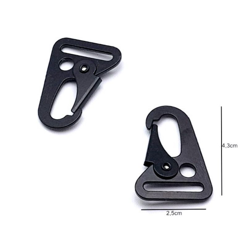 SNAPHOOK(2.5cm)GANTUNGAN KUNCI/PENGAIT KARABINER BLACK MATTE