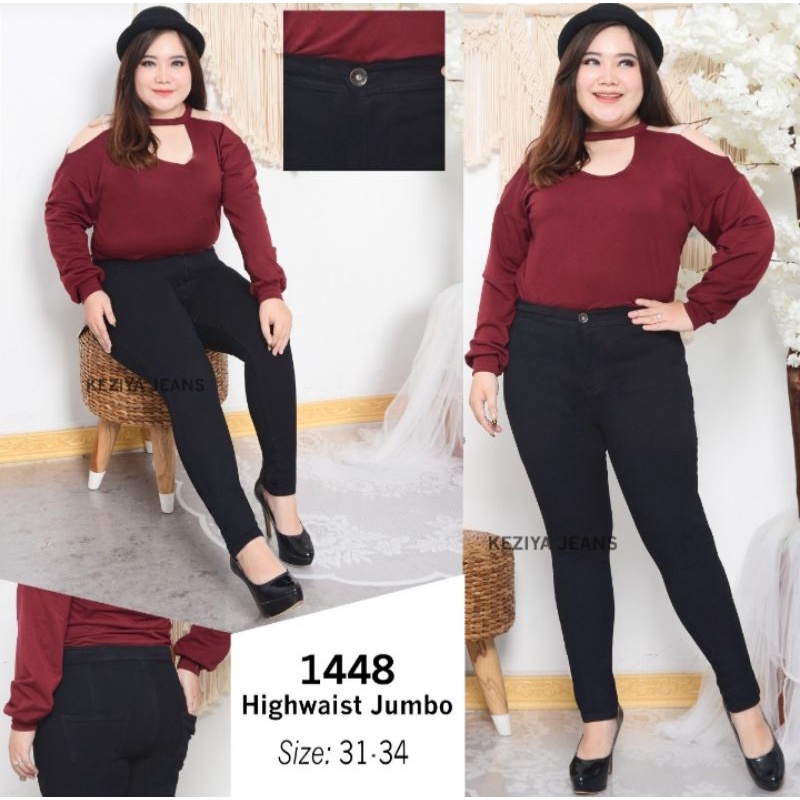 HIGHWAIST JUMBO - JEANS HW HITAM JUMBO