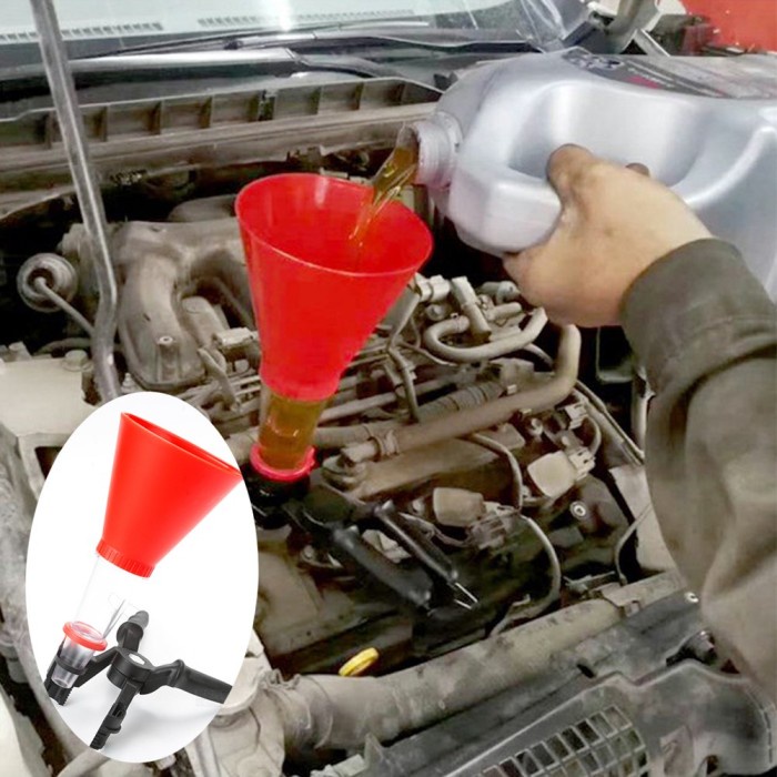 Corong Minyak Oli Mesin Mobil Tang Jepit Adjustable Universal Funnel