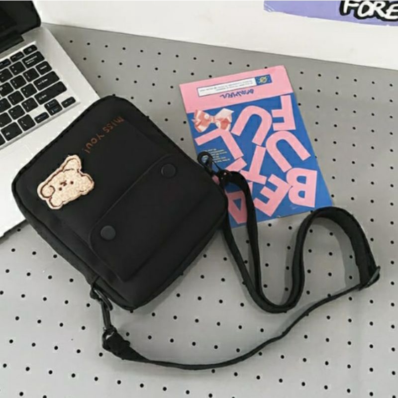 dem_sare / DS1189 MISSYOU  Tas Selempang Mini Wanita Tas selempang kanvas korean mini sling bag canvas tas hp