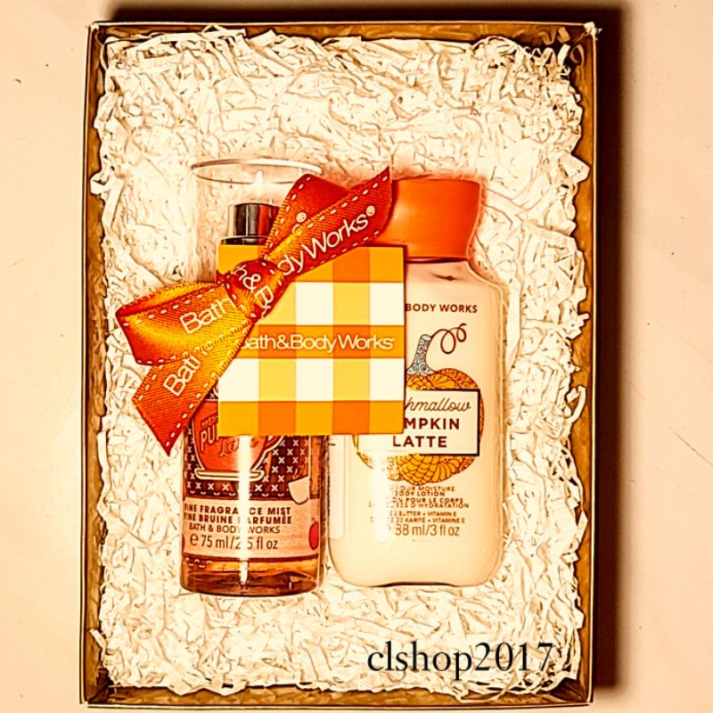 BBW MARSHMALLOW PUMPKIN LATTE GIFT SET PAKET BATH &amp; BODY WORKS