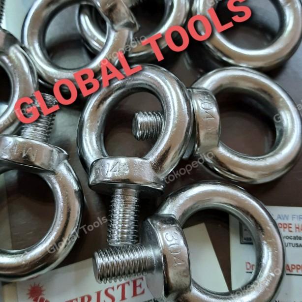 eyebolt ss m12 eye bolt stainless m12 x 20 baut cincin baut donat