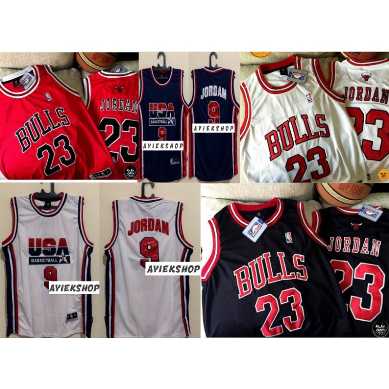 Jersey Anak Basket Impor Bulls 23 Jordan Setelan Putih - S