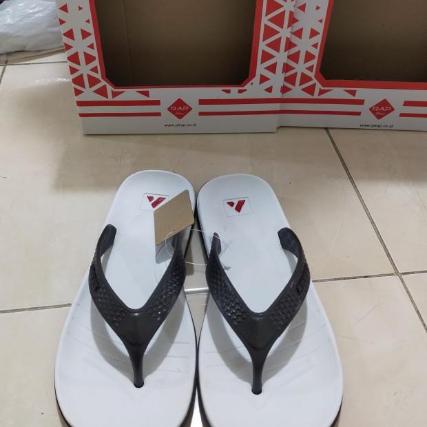 Sendal Jepit teplek Pria Sandal Santuy Rubber Airmax Original - Putih, 41