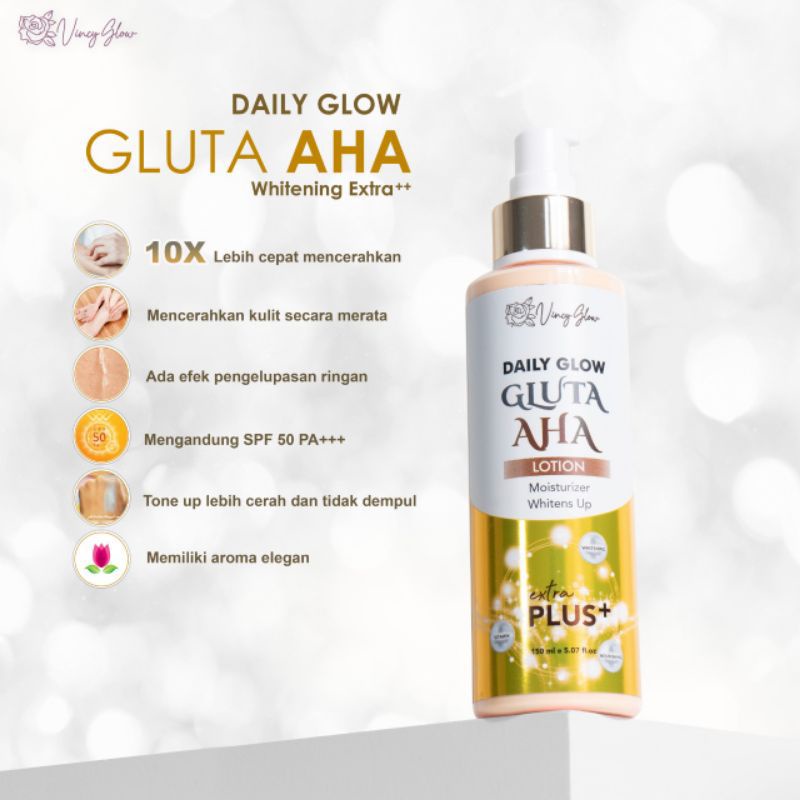 GLUTA AHA VINCY GLOW | LOTION PEMUTIH