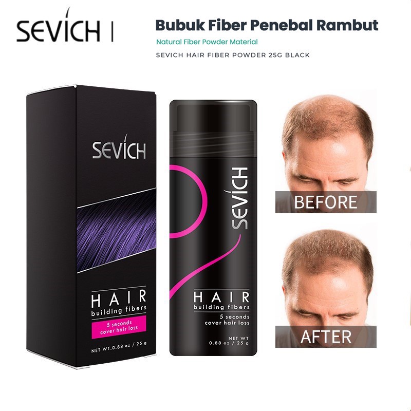 SEVICH Hair Fibers Hair Loss Building Fibers 25Gram - Penebal Rambut Botak 100% Perawatan Rambut pria/wanita