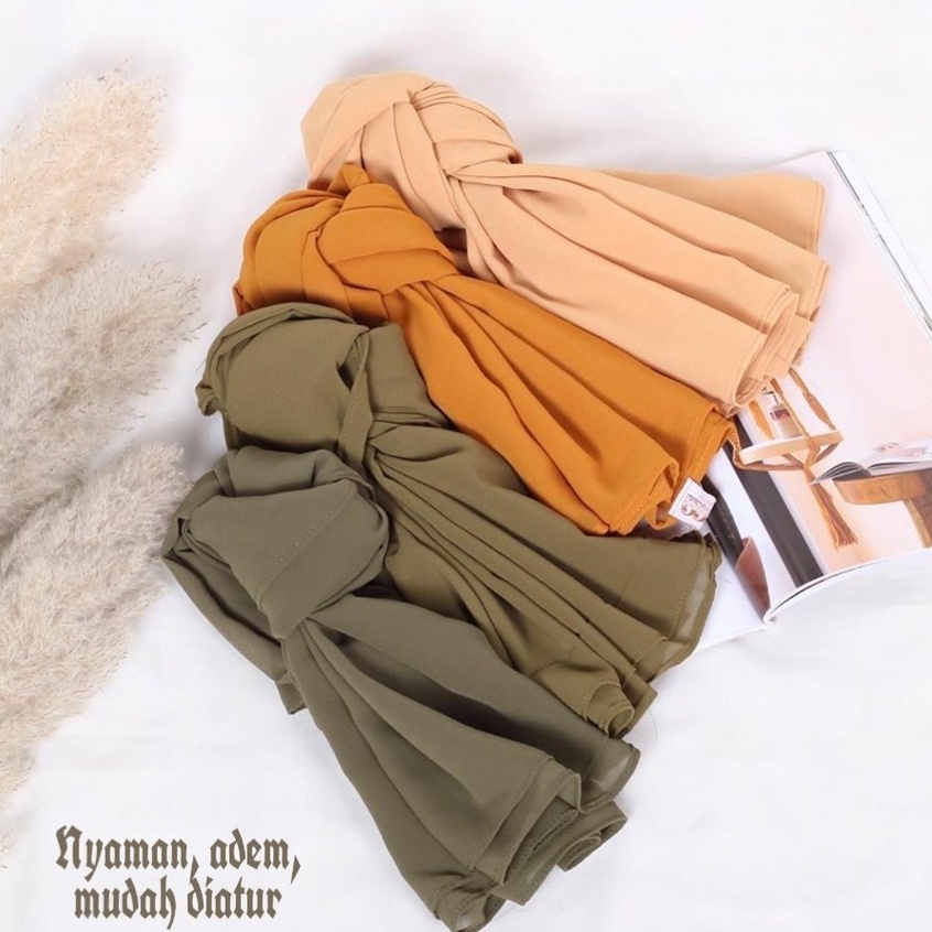 Helen Shop86 Jilbab Pasmina Instan Panjang 175x75 Murah Kerudung Pashmina Ceruty Baby Doll Terbaru Hijab Phasmina Cruty Polos Kekinian Krudung Seruty Babydoll Wanita Muslim Kekinian