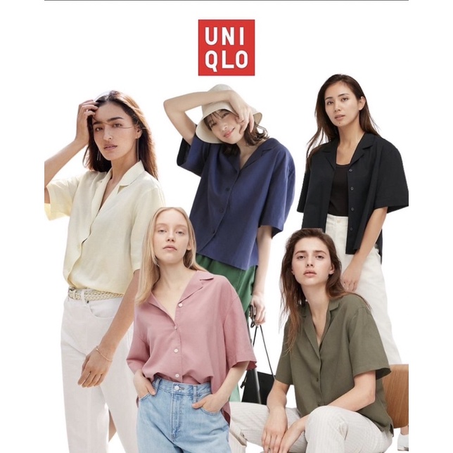 Uniqlo cropped cotton shirt - uniqlo kemeja lengan pendek wanita