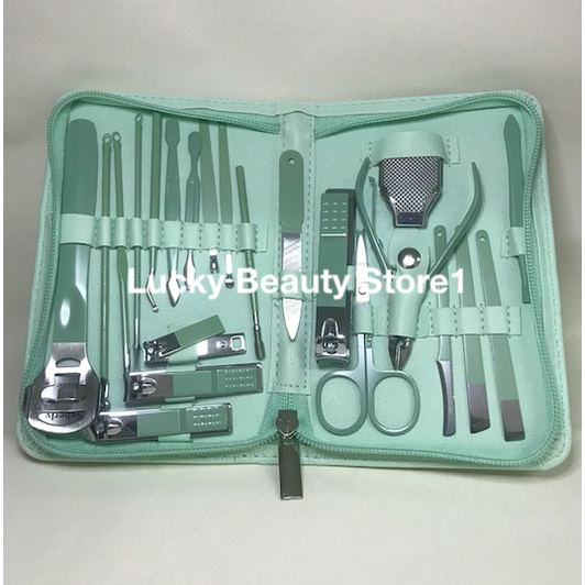 22 pcs Set Gunting Kuku Stainless Steel Kit Alat Kecantikan Manicure Pedicure Kutikula Telinga Bersih kredo bulu hidung