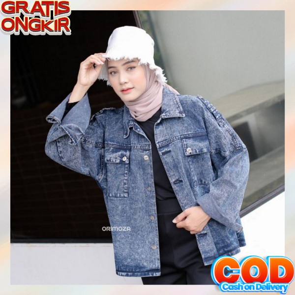 Jaket Wanita Jeans Oversize Import Jins Jacket Lepis Cewek Jumbo Gh864 Jaket Jeans Oversize Crop Jes