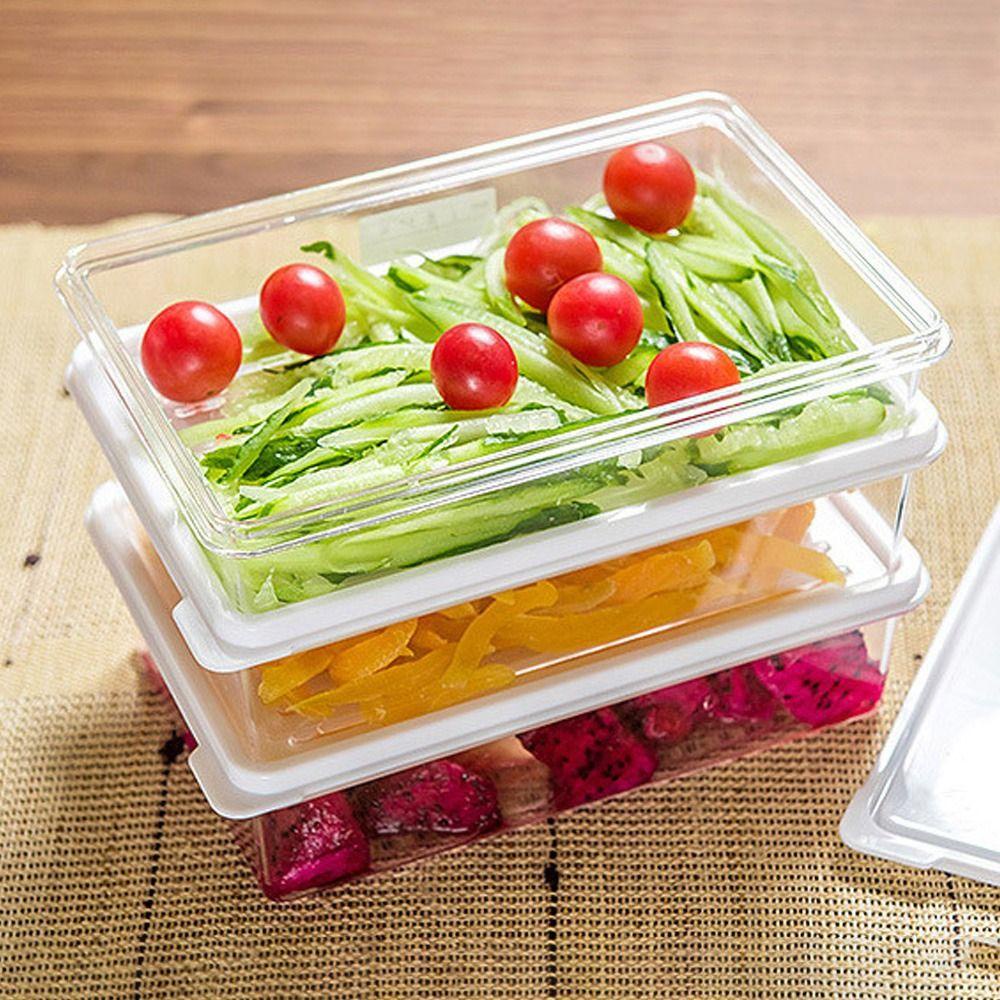 Solighter Food Preparation Storage Box Kulkas Rumah Freezer Organizer Bawang Jahe Segar Penyimpanan Piring Microwave Kotak Pemanas