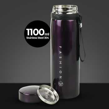 GS7i Jinwang Botol Minum Termos Stainless Steel Water Bottle 1100ml 8722-e Hitam/purple Ori-YA