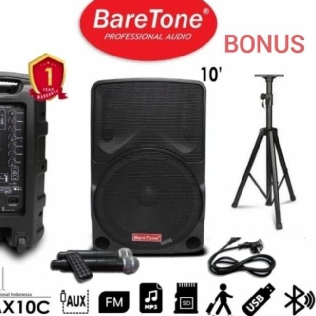 SPEAKER PORTABLE BARETONE 10 INCH BRG56456ER