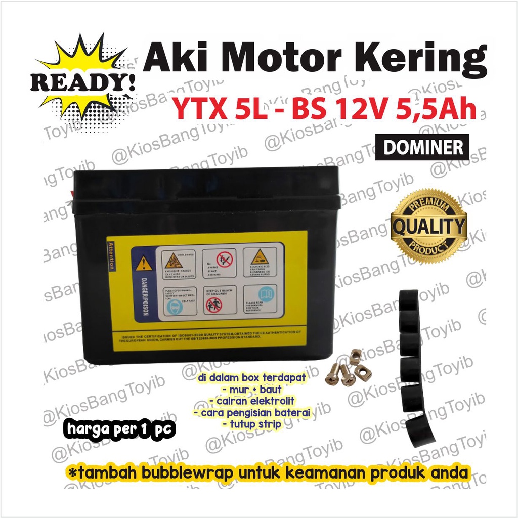 Aki Accu Motor GTZ5/YTZ5/HTZ5 Karisma Supra Beat Vario Scoopy(DOMINER)