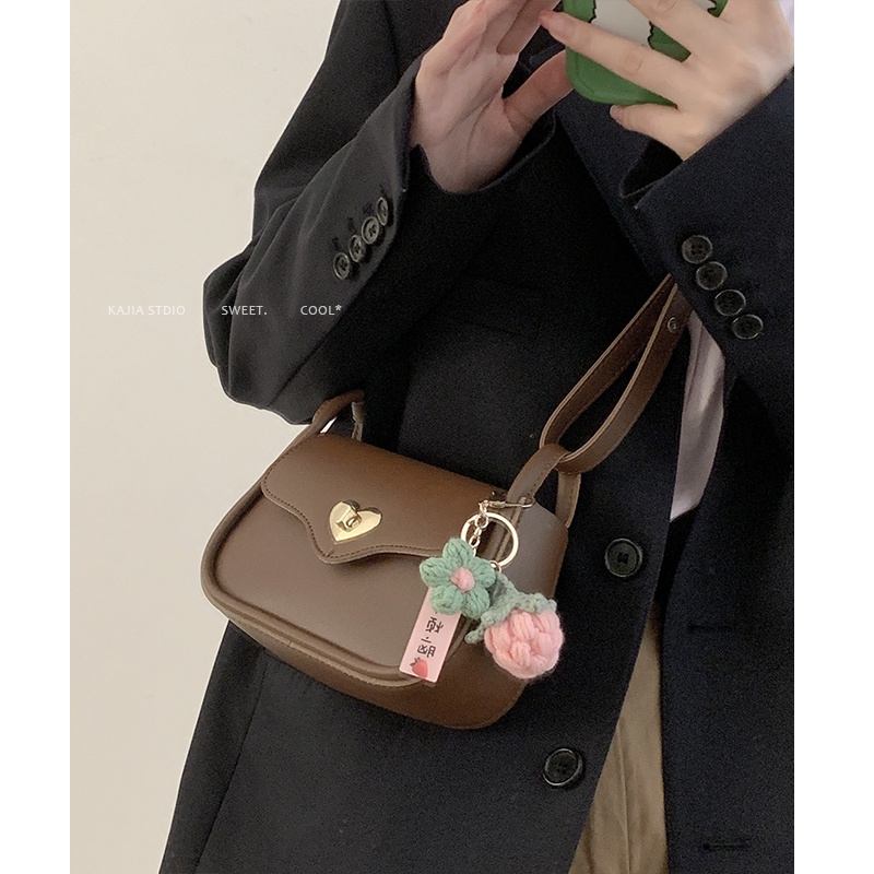 Suhao Retro Tas Ketiak Wanita 2022 Baru Fashion Trendi Versi Korea Kecil Square Tas Niche Tekstur Liar Ins Messenger Bag