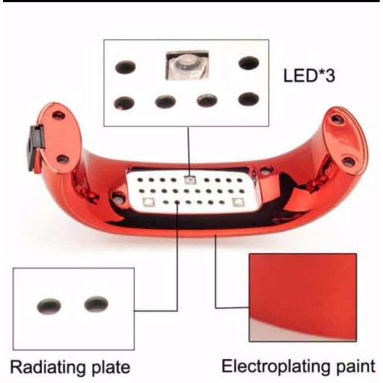 DAYFULI Pengering Kutek kuku Mini LED Nail Lamp Dryer - T5T08