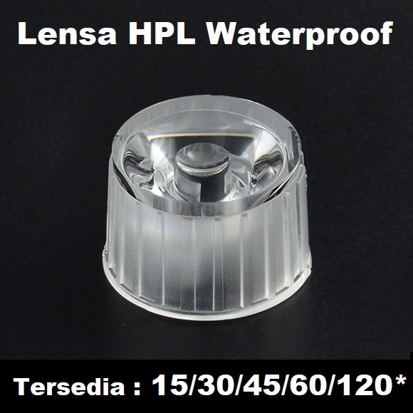 Lensa Waterproof +Housing 22mm HPL LED Lens Fokus Sudut 45 60 120