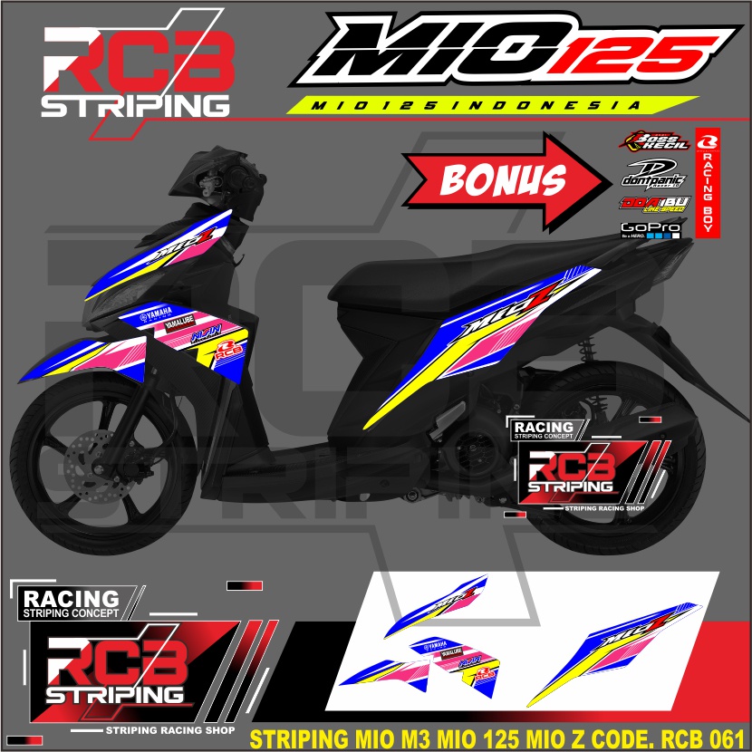 STIKER MIO i 125 STRIPING MIO M3 Z 125 STIKER / STICKER YAMAHA MIO M3 / MIO 125 / MIO Z MIO I RCB061