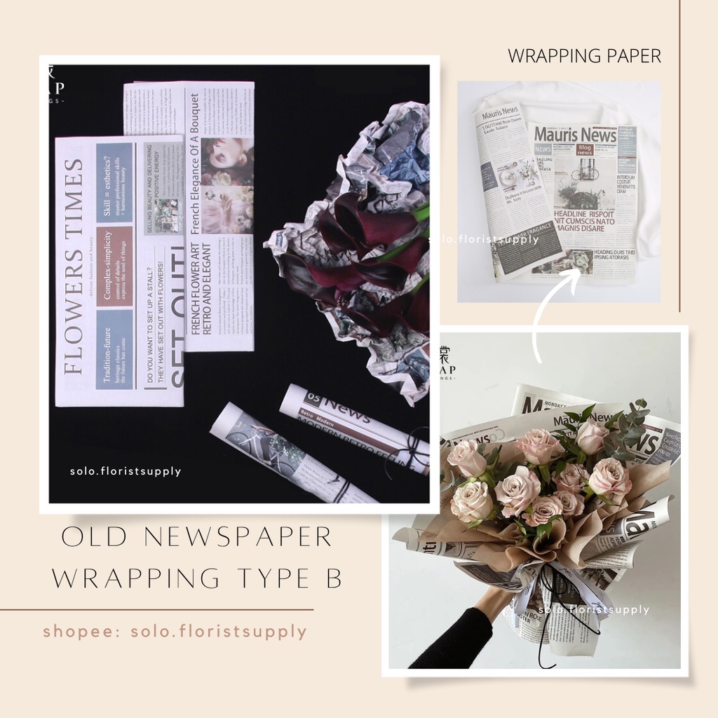 

[SW] ECER FLOWER WRAPPING OLD NEWSPAPER CRAFT KRAFT kertas kado motif vintage magazine KORAN korea bunga flower Kertas Poster / Props Foto Kinfolk Cover Magazine MAJALAH Fotografi PHOTOGRAPHY AESTHETIC MAGAZINE PEMBUNGKUS BUKET BOUQUET FLOWER WRAP