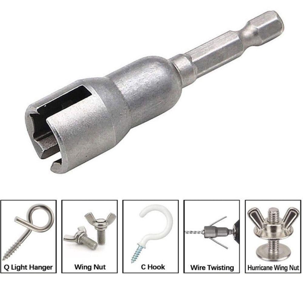 Butterfly Bolt Socket 6.35mm Untuk Alat Listrik Slotted High-carbon Steel Electric Screwdriver Sleeve