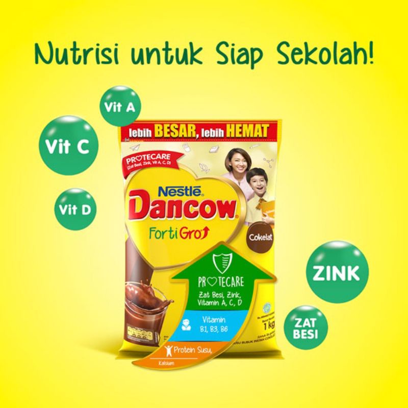 

dancow fortigro pouch coklat 1kg bubuk kemasan hemat