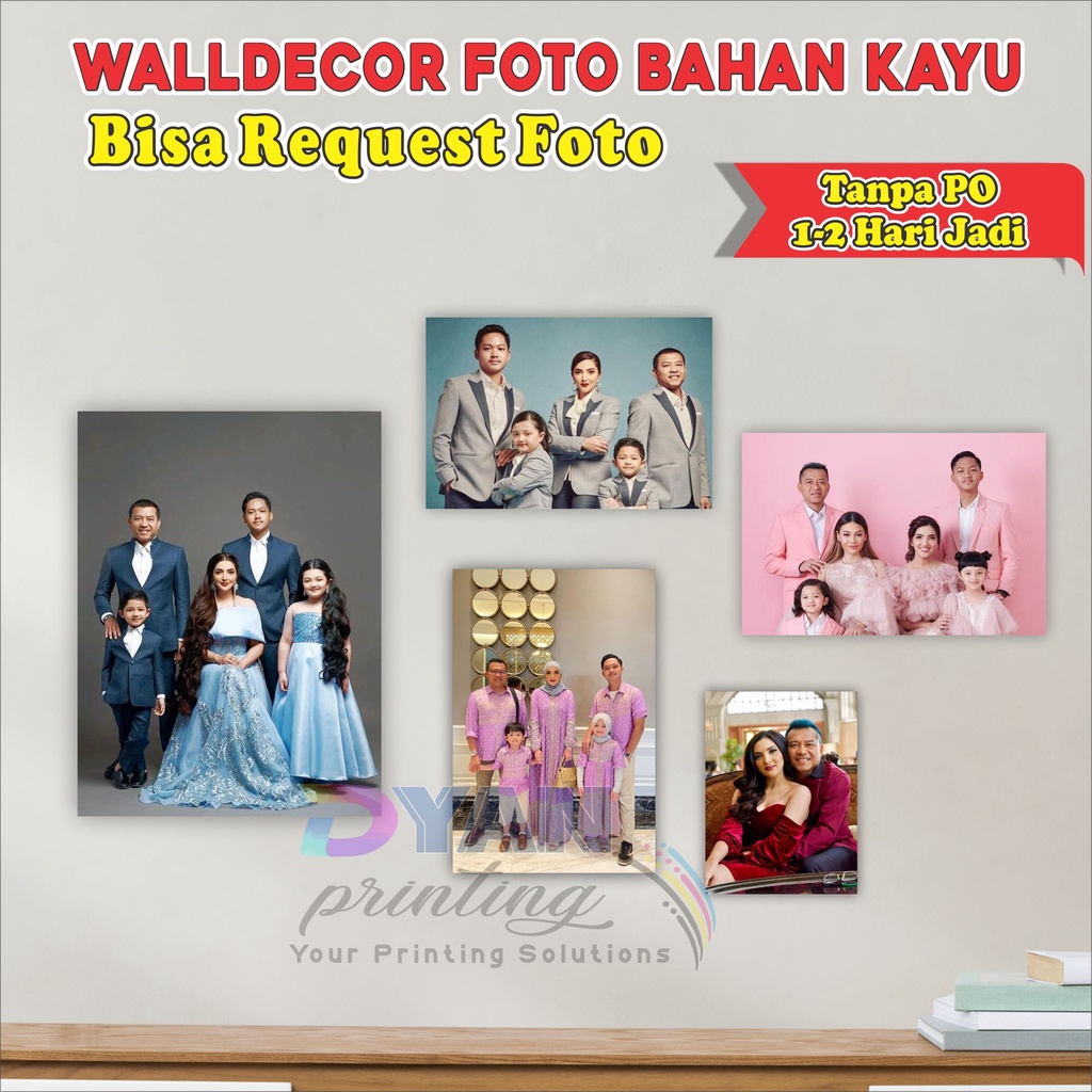 WALLDECOR FOTO BAHAN KAYU LANGSUNG TEMPEL KE DINDING TANPA PAKU ,BISA BAYAR DITEMPAT/COD.