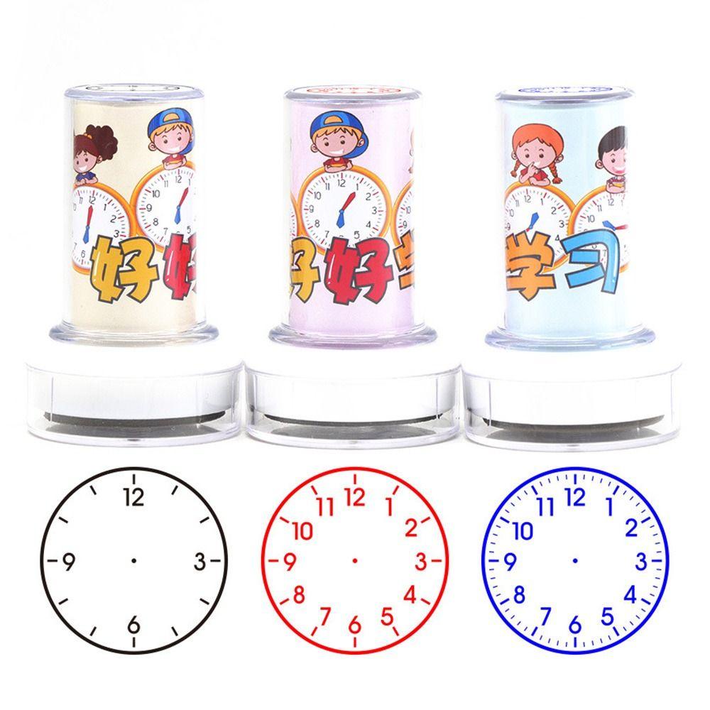 R-FLOWER Clock Stamp Gifts Stamps Teaching Aids Kids Toy Clock Dial