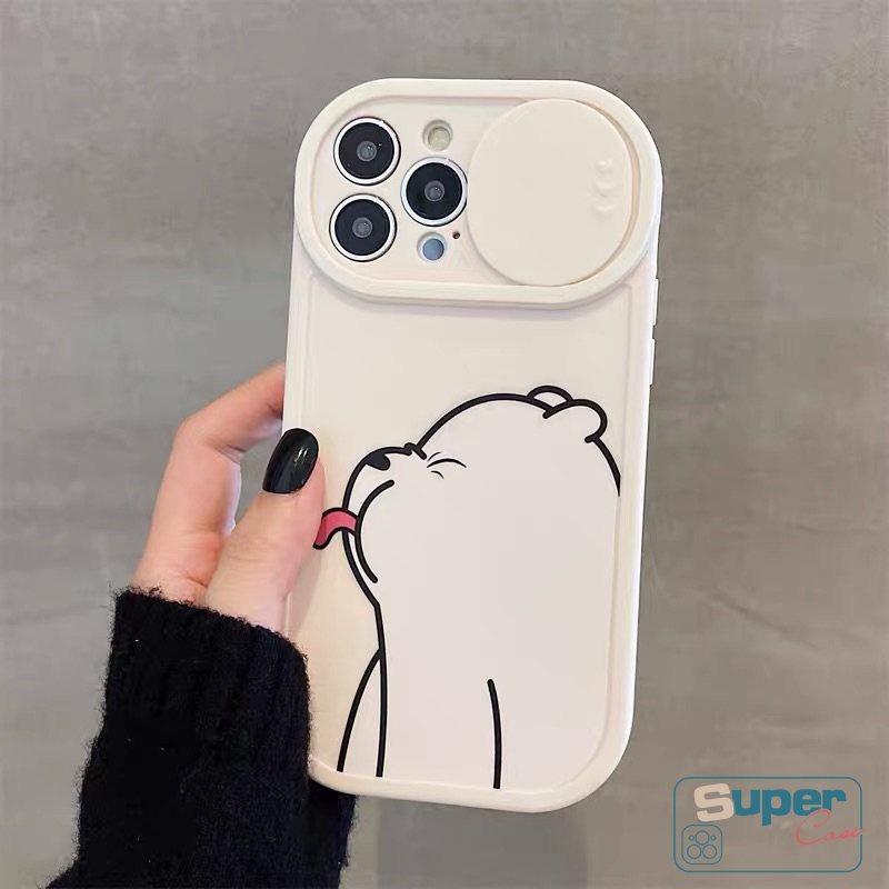 Soft Case Pelindung Lensa Kamera Motif Kartun Beruang Untuk IPhone 13 11 12 Pro Max 7Plus 8Plus XR 7 8 Plus X XS Max 11 Pro Max