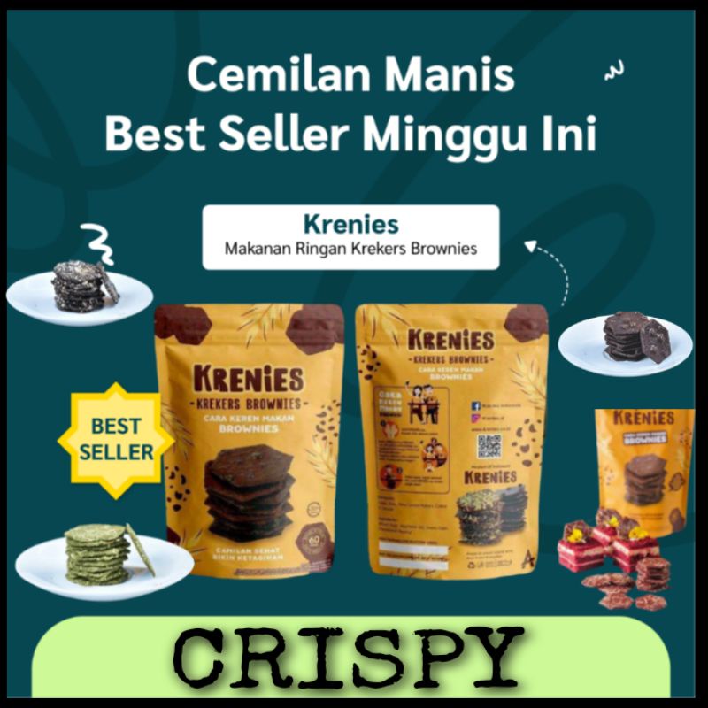 

KRENIES krekers brownies 60gr manis, krekers brownis chococip, krekers red velvet, brownies krekers choco chees, krekers teman minum kopi dan teh, oleh-oleh brownies zaman now, biskuit krekers rasa brownies