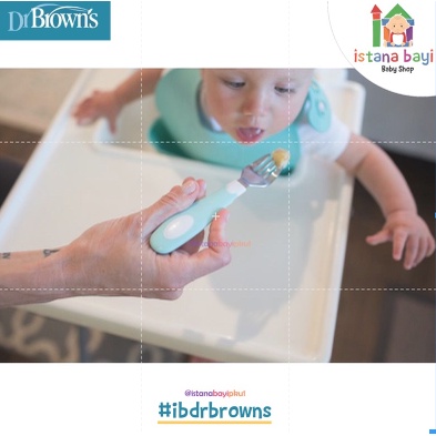 Dr.Brown's Soft Grip Spoon &amp; Fork/Sendok garpu anak TF014