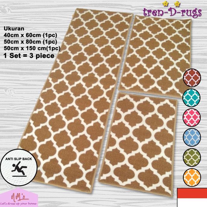 Tren-D-rugs Karpet Keset Dapur Panjang Kitchen Mat Black-NMs