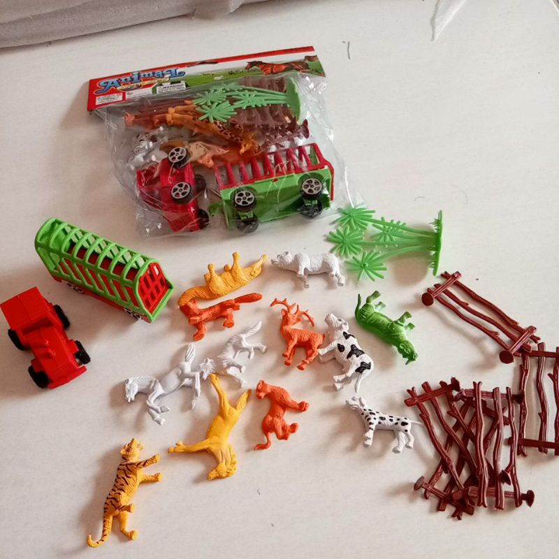 mainan anak animal truck mainan anak binatang atau hewan dinosaurus 1pack isi banyakk